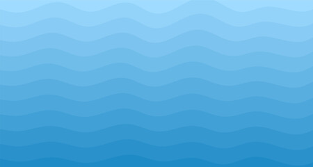 Obraz premium Background vector illustration of blue ocean wave layers