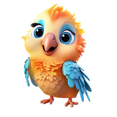Fototapeta premium cute kawaii parrot bird