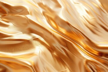 Fototapeta premium A gold fabric with a shiny texture. The fabric is flowing and has a luxurious feel to it