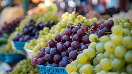 Grapes on sale in outdoor market