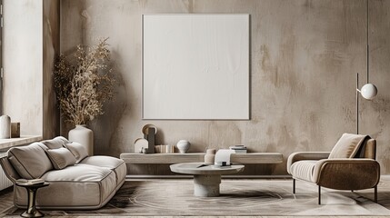 Chic and tidy living space with contemporary furniture and an elegant indoor plant.