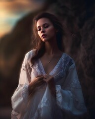 Fototapeta premium portrait of a woman in a dress