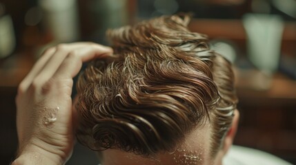 a stylist applying highlights to a gentleman's hair
