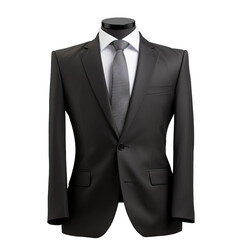 feaceless suit and tie set isolated on white background