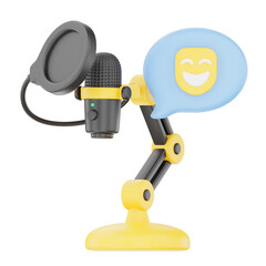 Comedy Podcast 3D Podcast Illustration for uiux, web, app, infographic, etc