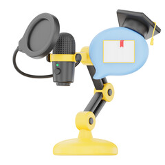 Educational Podcast 3D Podcast Illustration for uiux, web, app, infographic, etc