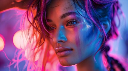 Hair stylist applying vivid, fashion-forward hair dye