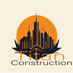 Obraz premium titan contruction editable logo 