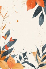 Abstract Tropical Foliage on Warm Geometric Background