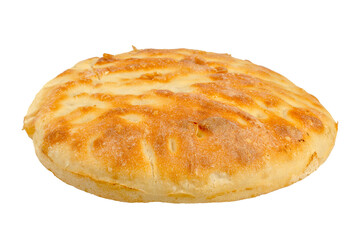 Handmade wheat bread isolated on white background