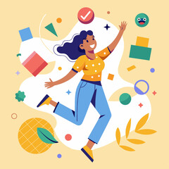 social media influencer character vector illustration