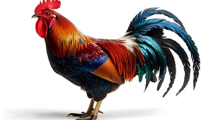 Fototapeta premium Proudly French - France Flag with Gallic Rooster on White Background