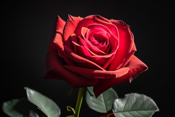 red rose on black background