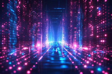 Digital Binary Technology Background created with Generative AI