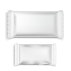 Two white packaging on a white background. Vector illustration