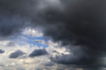 Epic Storm clouds, sky, blue dark clouds background texture, thunderstorm
