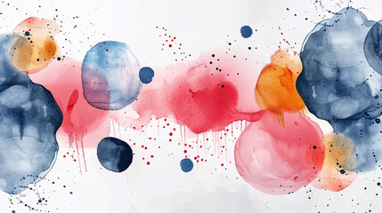 Decorative watercolor spots and freehand drawn lines creating a stylish design asset for a campaign
