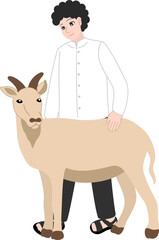 muslim boy with goat