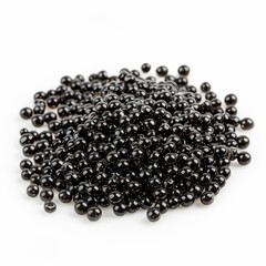 Black Caviar Pile Isolated on White Background