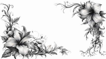 Freehand drawn decorative elements creating a border for a postcard on zero tolerance