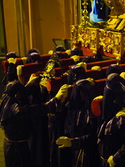 Holy Week procession in Spain. Easter in Teruel, a little city in the center of Spain, the rural Spain.