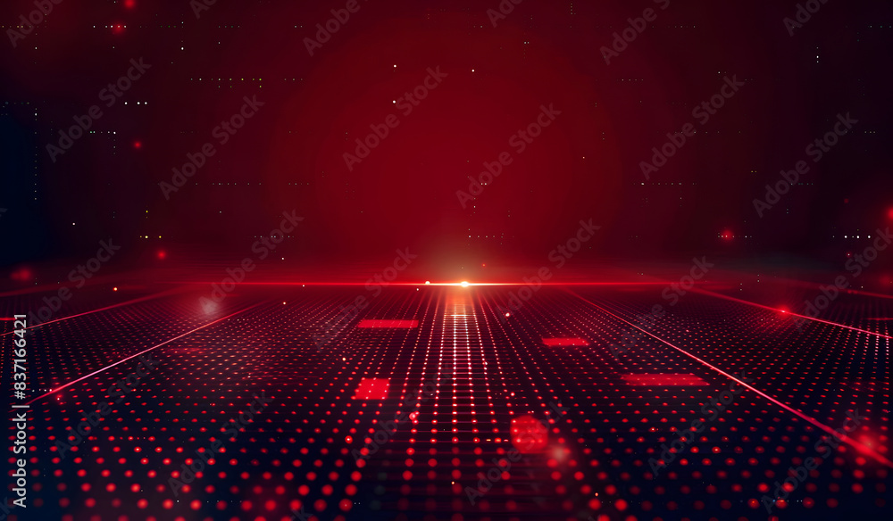 Poster abstract matrix red background
