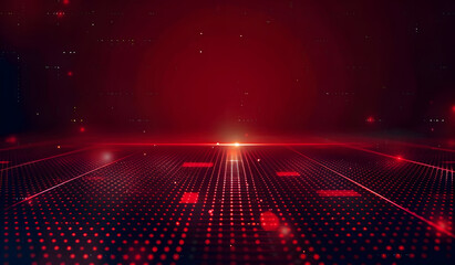 Abstract matrix red background