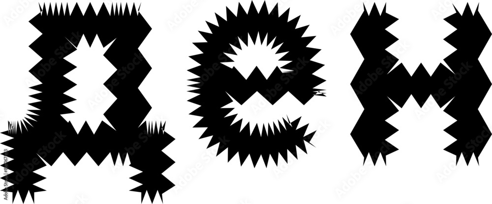 Fototapete zig zag currency font vector shape