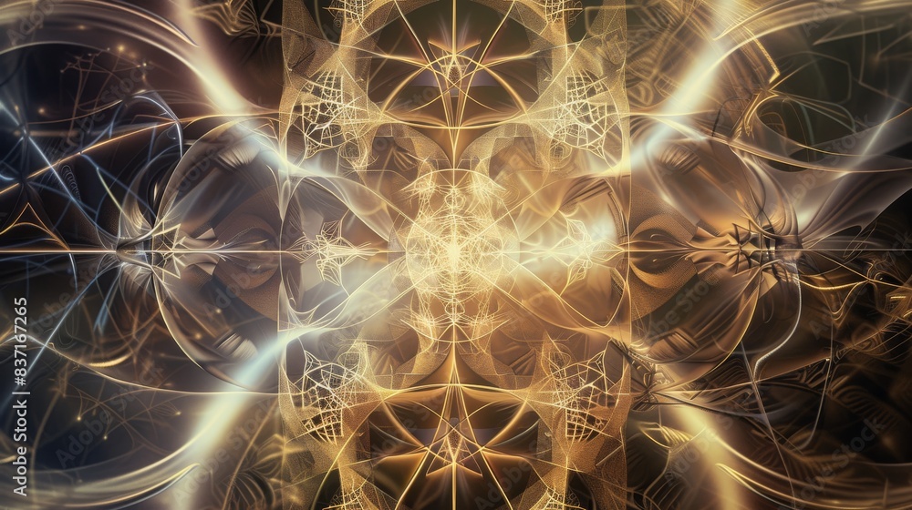 Poster symbolic abstract image of a pattern of fate, with symbolic nodes and crossroads. --no text, titles,