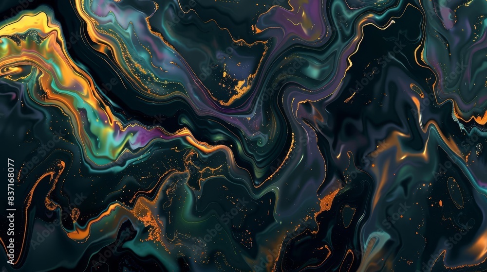 Aufkleber mesmerizing abstract texture with fluid color patterns and shimmering metallic accents digital art g