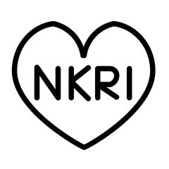 Homeland in the hearts line icon style