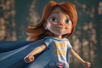 kid in superhero costume by generative ai