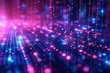 Digital Binary Technology Background created with Generative AI