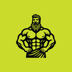 muscular man logo, fitness Gym logo and Icons for Sport Label, Gym Badge, gym and fitness club.