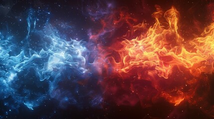 Blue and red fire