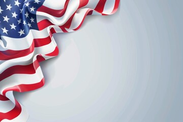 Minimalistic usa flag design - american banner with copy space - independence day background