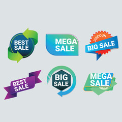 Realistic red price tags collection. Special offer or shopping discount label. Retail paper sticker. Promotional sale badge with text. Vector illustration.