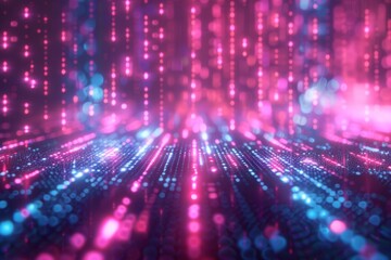 Obraz premium Digital Binary Technology Background created with Generative AI