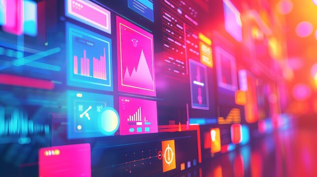 Cybersecurity analytics visualized on a digital interface with real-time data monitoring.