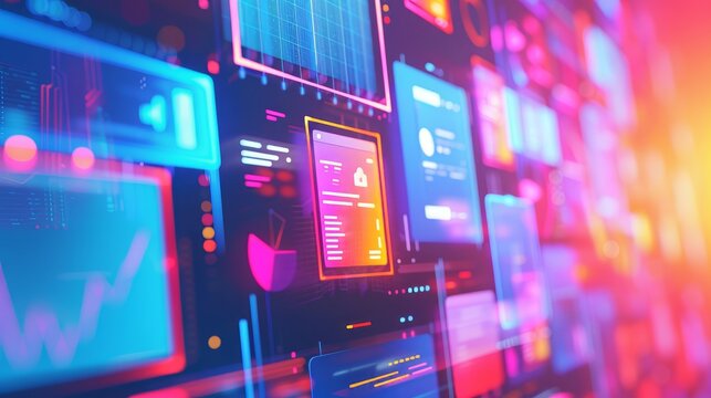 An informative technology dashboard displaying analytics and system performance metrics.