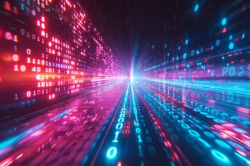 Digital Binary Technology Background created with Generative AI