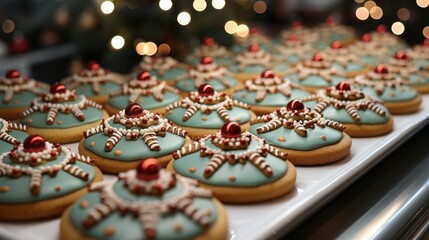 Christmas cookies with festive decoration 