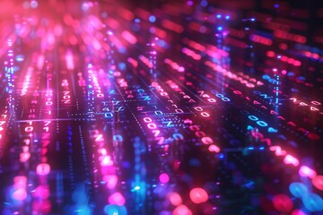 Obraz premium Digital Binary Technology Background created with Generative AI