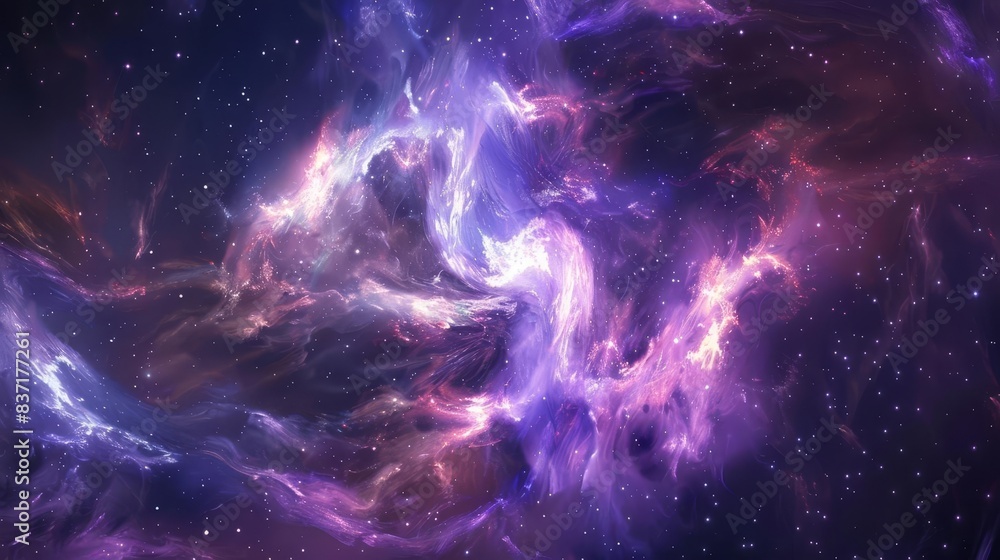Canvas Prints swirling cosmic nebula with glowing stars and galaxies futuristic space background created with ai t