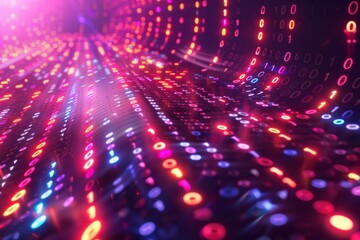 Digital Binary Technology Background created with Generative AI