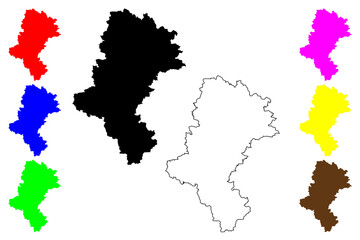 Silesian Voivodeship (Administrative divisions of Poland, Voivodeships of Poland) map vector illustration, scribble sketch Silesia Province map..