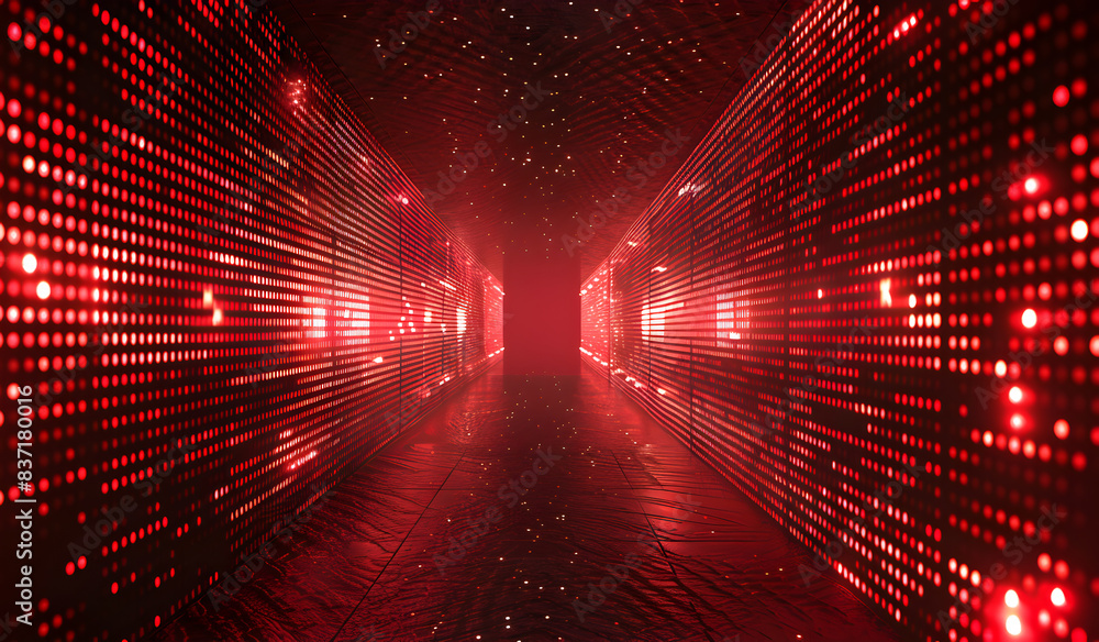 Poster Abstract matrix red background