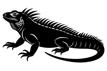 iguana silhouette vector illustration
