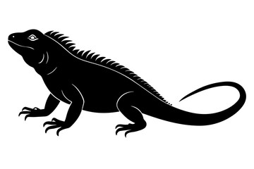 iguana silhouette vector illustration
