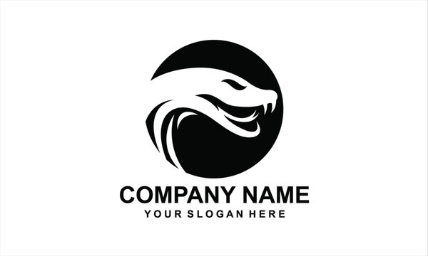 snake head silhouette logo inside circle
